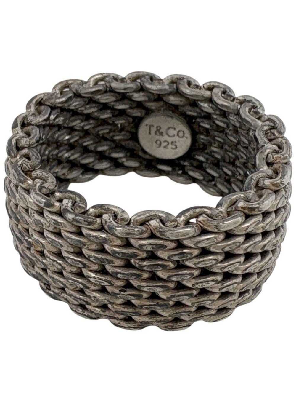 Tiffany & Co Somerset Mesh Ring 925 Sterling Silver